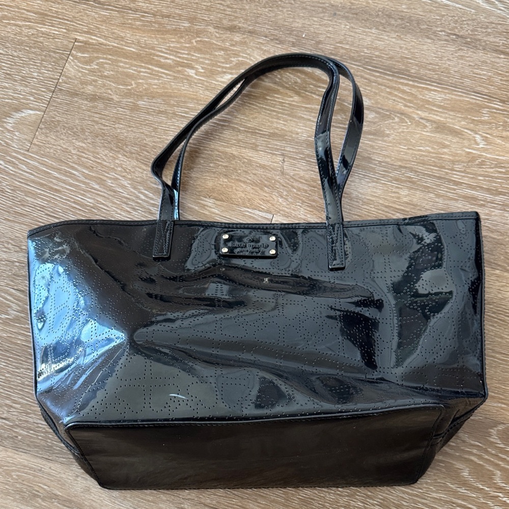 Kate Spade Black Textured Tote Bag